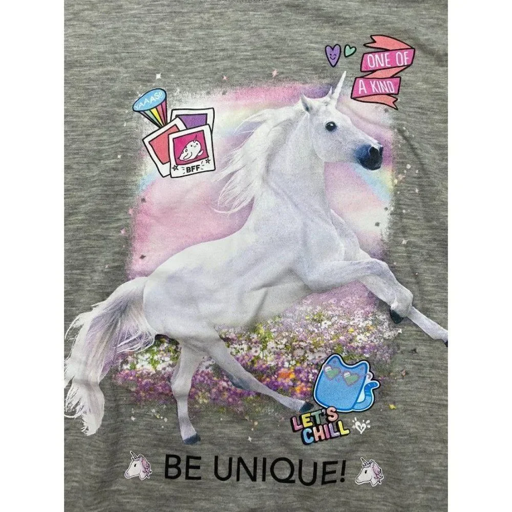 Girls Justice Gray Graphic‎ Print Unicorn 